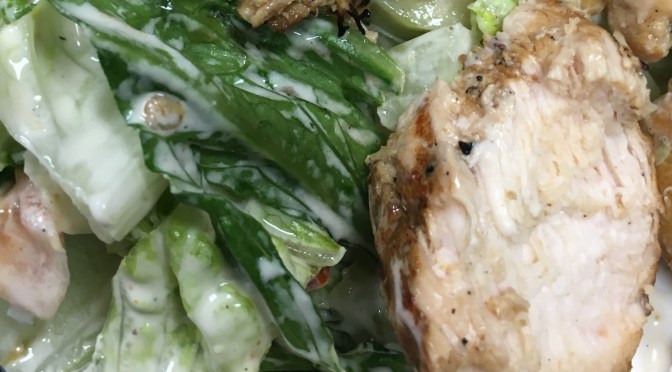CHICKEN CAESAR SALAD WITH GRILLED CHICKEN