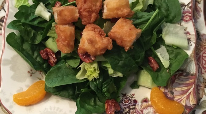 Spinach Salad with Shrimp Tempura